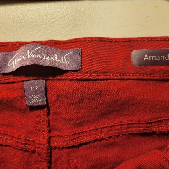 Gloria Vanderbilt Women's Jeans "Amanda " barn red 14P Pre-owned - Picture 3 of 5